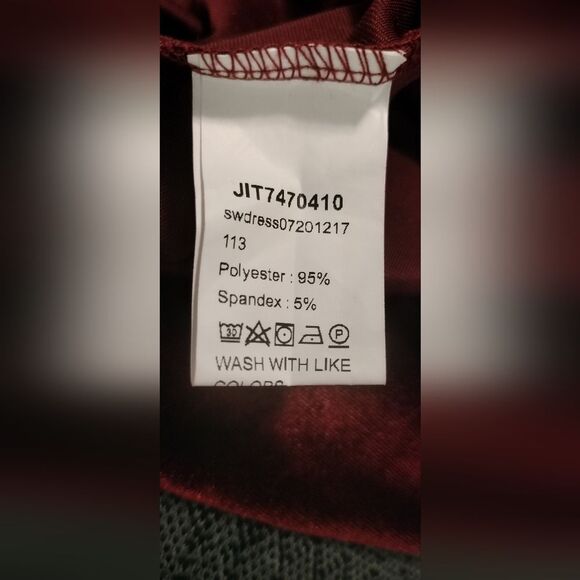 NWOT! SHEIN Curve Burgundy Velvet Slip Dress w/Adjustable Straps. Plus Size 0XL - Picture 11 of 12